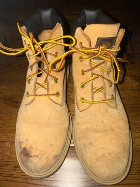 Timberland Kids Tan Lace Up Boots Size 4Y